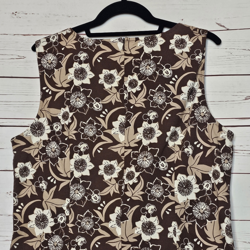 Disney Mickey's Brown Tropical Floral Midi Dress - Picture 4 of 12